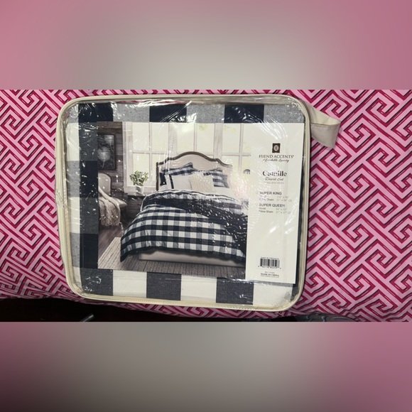 CAMILLE   Duvet Set Navy And White / Super King - Picture 5 of 17